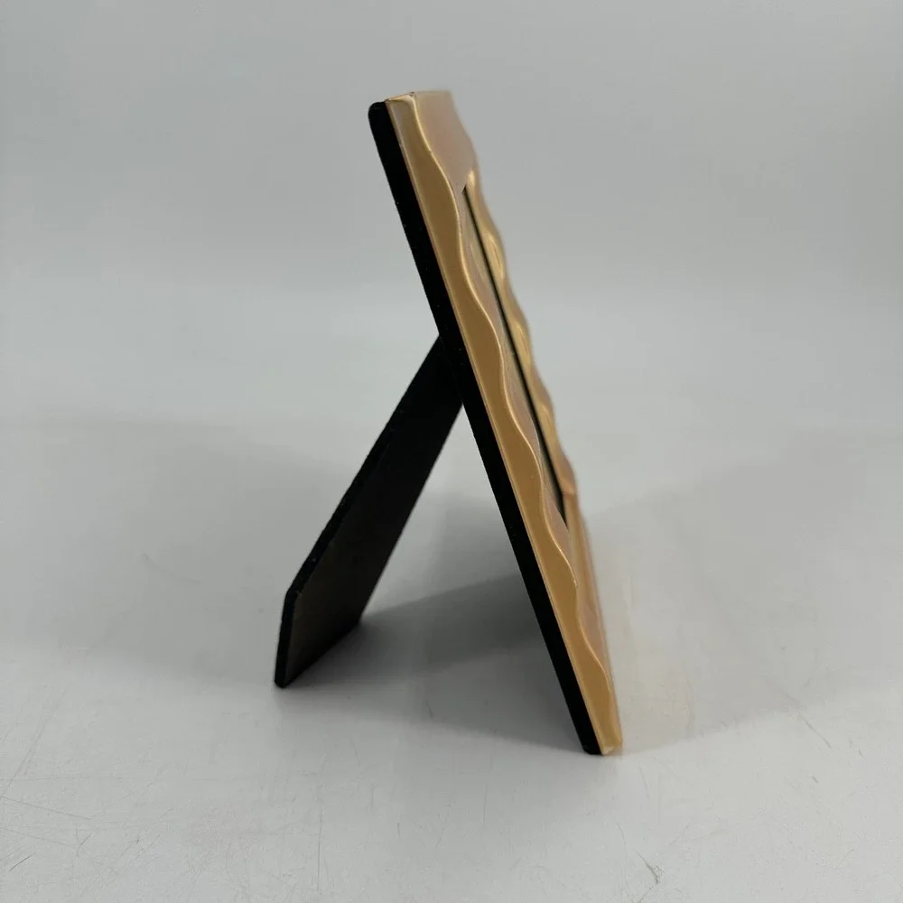Matte Gold Wavy Scalloped Edge Picture Frame Tabletop Vertical Display Decor